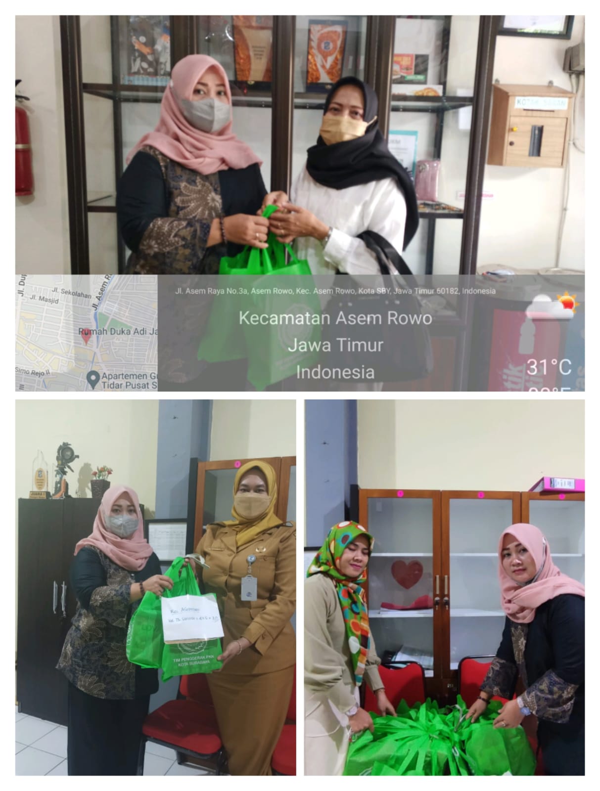 PENYERAHAN BANTUAN SUSU BUMIL KEK OLEH KETUA TP PKK KECAMATAN KEPADA KETUA TP PKK KELURAHAN SE KEC ASEMROWO